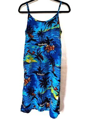 Whispers Dark Blue Women's Floral Bahamas Beach Pool Cover Up Size Medium EUC